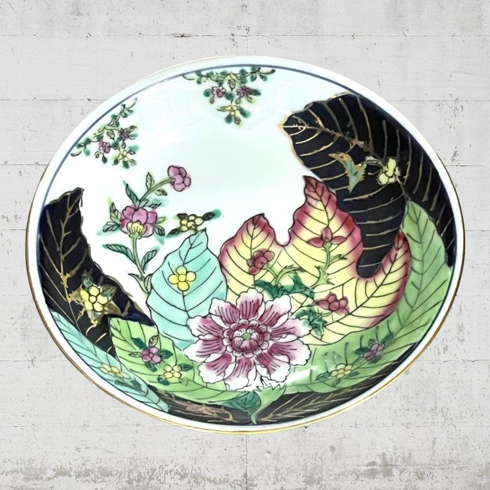 Porcelain Tobacco Leaf Trinket Dish